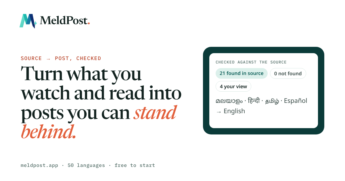 MeldPost — AI Research Companion | Turn Any Source into LinkedIn Posts ...